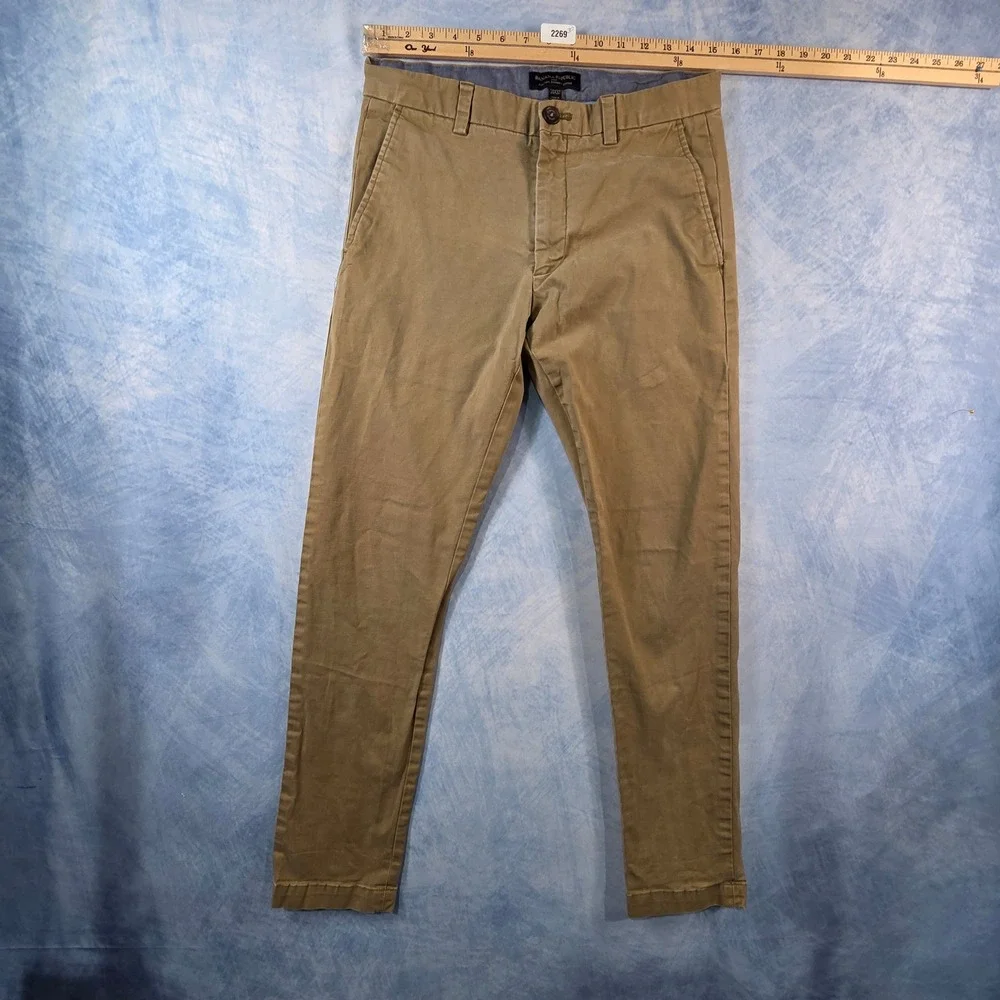 Banana Republic Fulton Skinny Chino Pants Mens 31x32‎ Khaki Tan Cotton Casual
